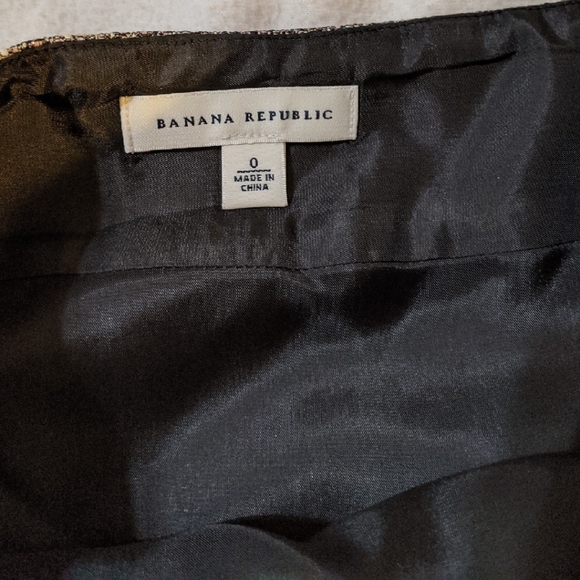 Metallic silver woven Banana Republic skirt Size 0 - Picture 6 of 9